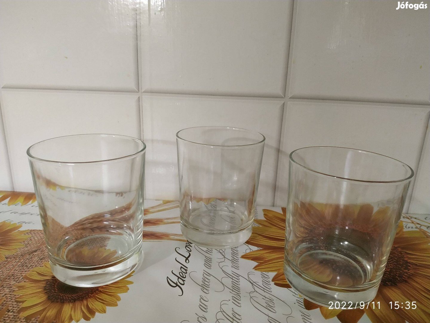 3 db ikeas üveg üdítős pohár