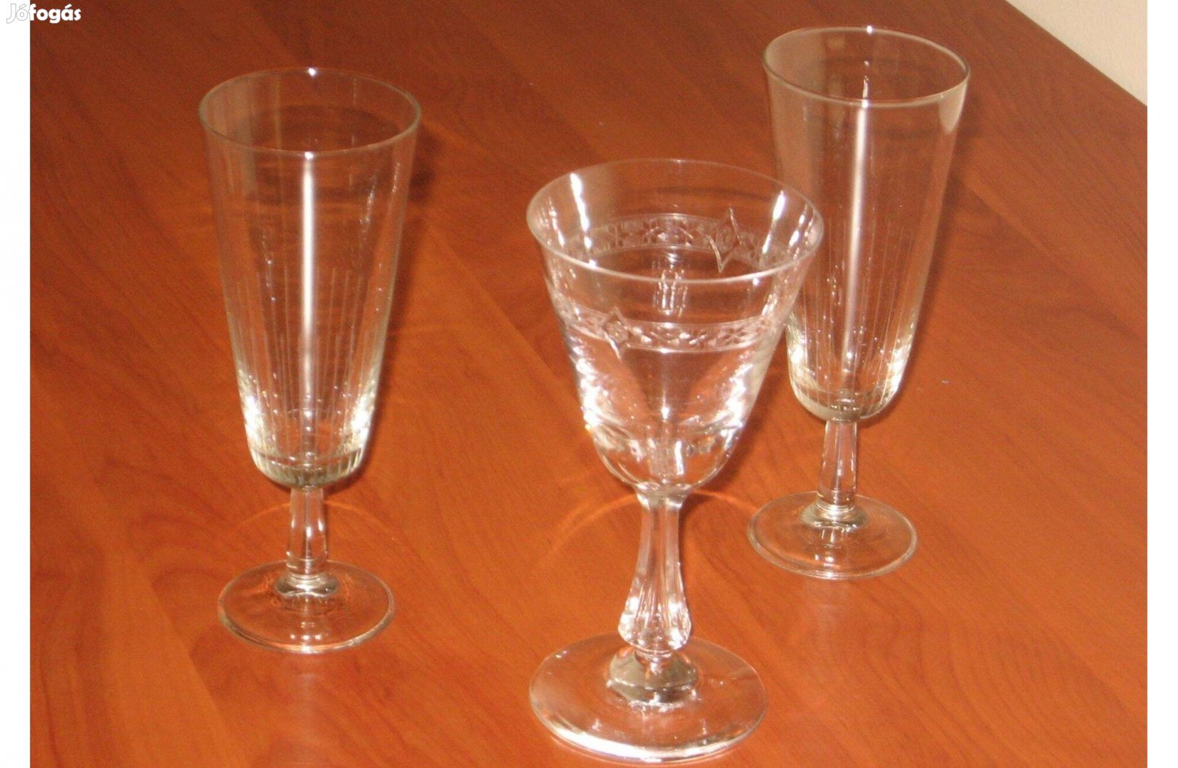 3 db különféle német pezsgősborospohár