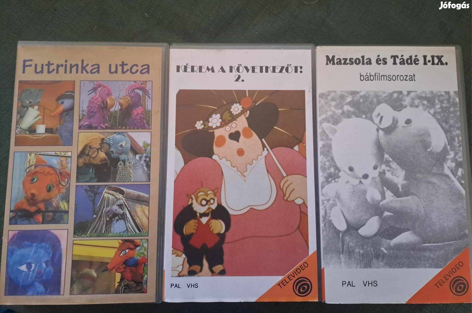 3 db mese Televideo VHS- Futrinka utca,Kérem a következőt,Mazsola