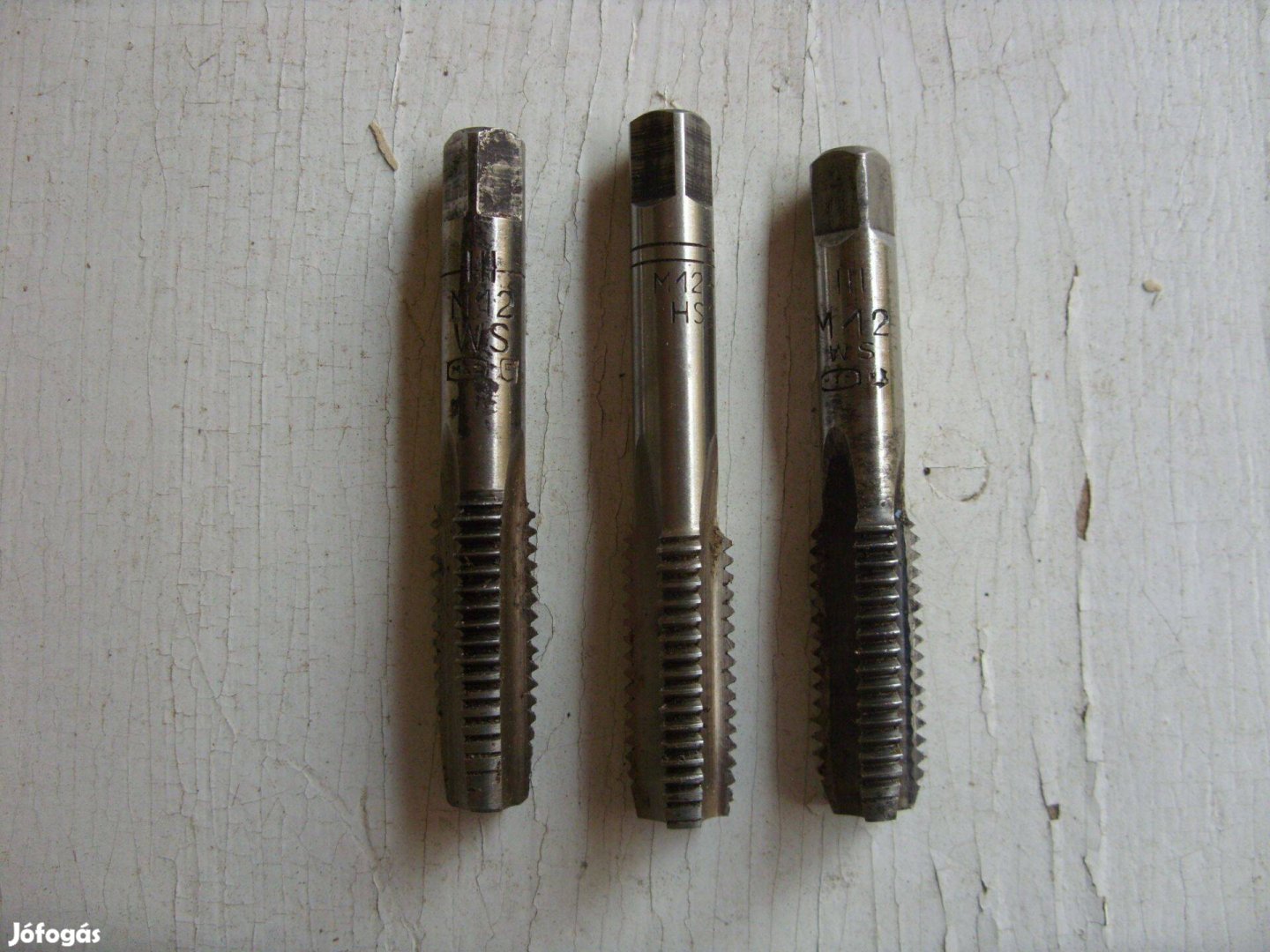 3 db-os M12-es használt kézi menetfúró készlet