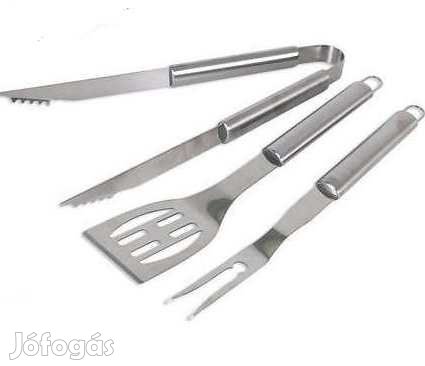 3 db-os Saválló Acél BBQ készlet 43cm ALGON 2732