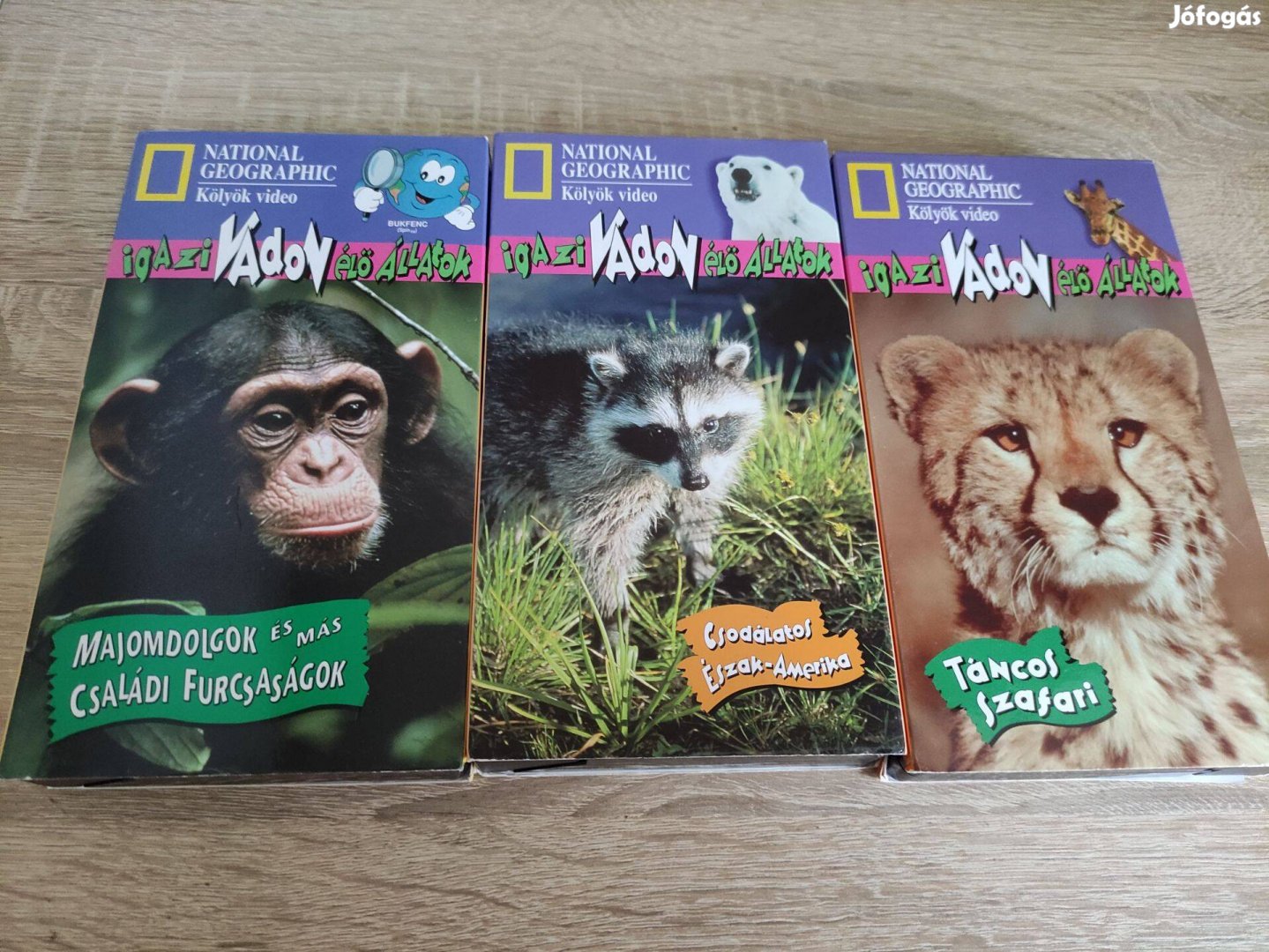 3 db új VHS kazetta vadon élő állatokról 500.-Ft/db