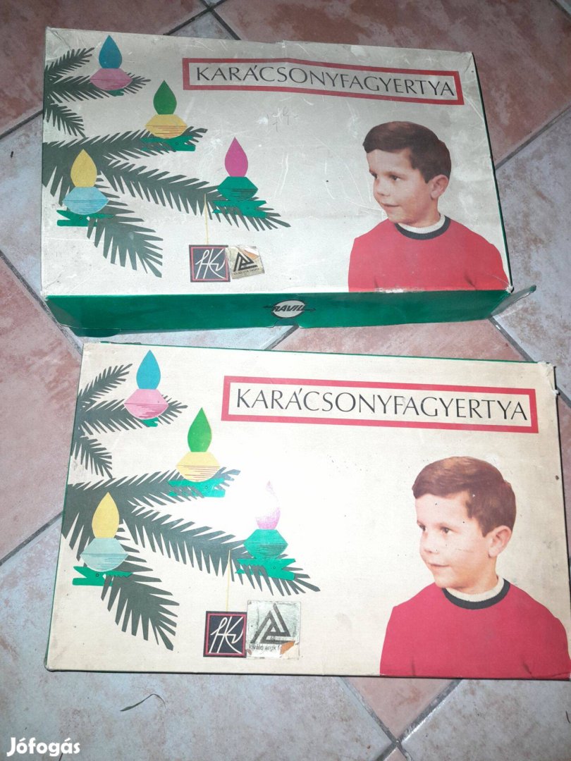 3 doboz retro karácsonyi égősor