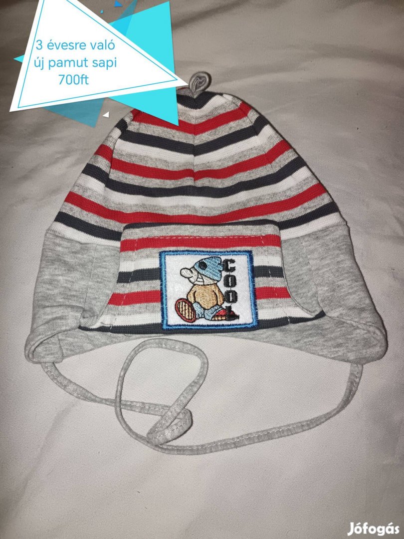3 évesre való új pamut sapi