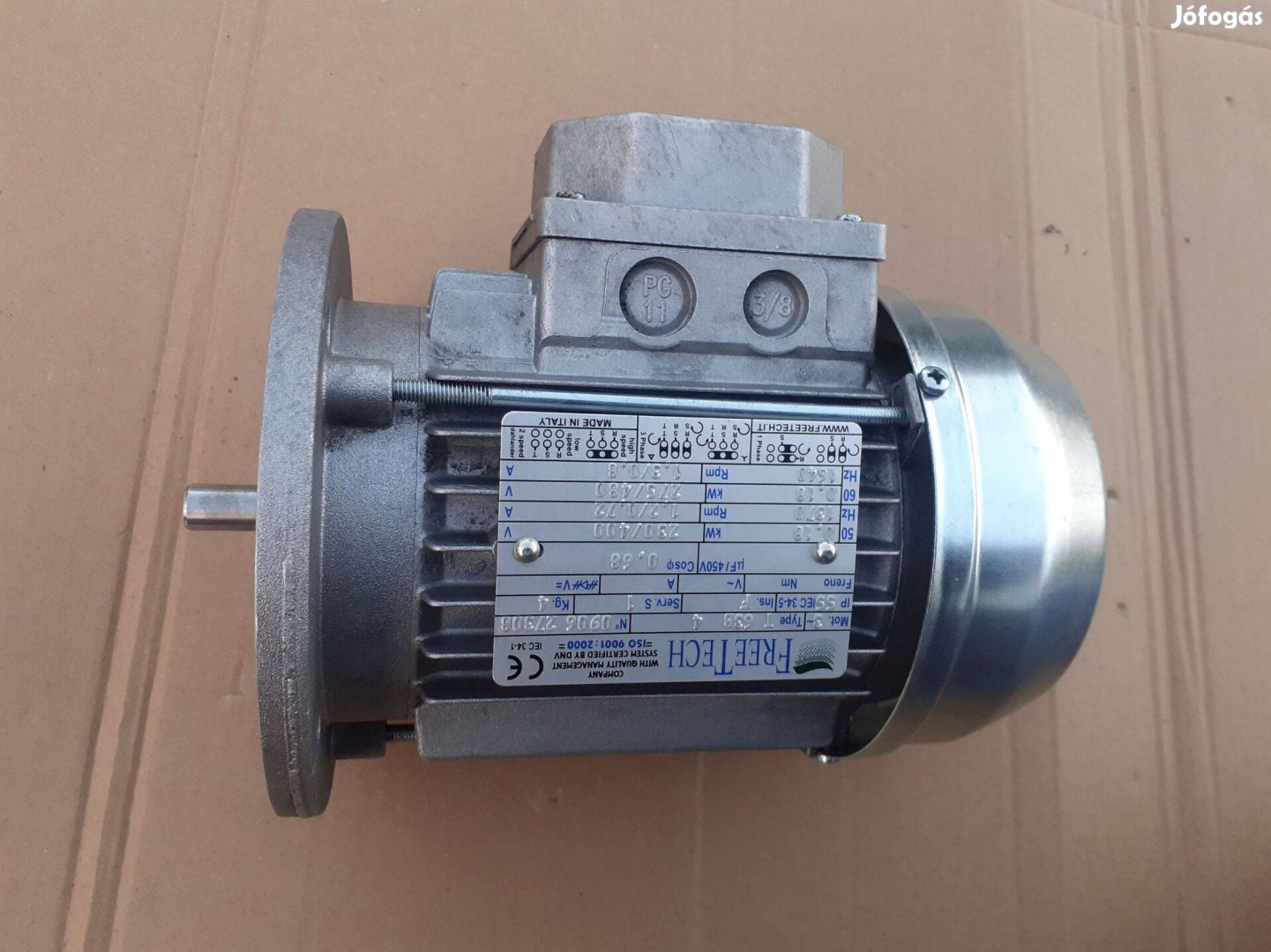 3 fázisú villanymotor 0.18kW / B5 nagyperemes