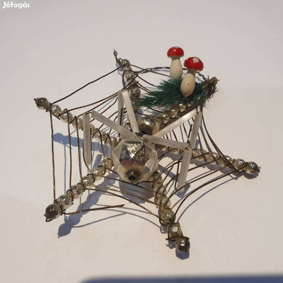 3 féle ijesztő gablonz pókháló karácsonyfadísz szocreál