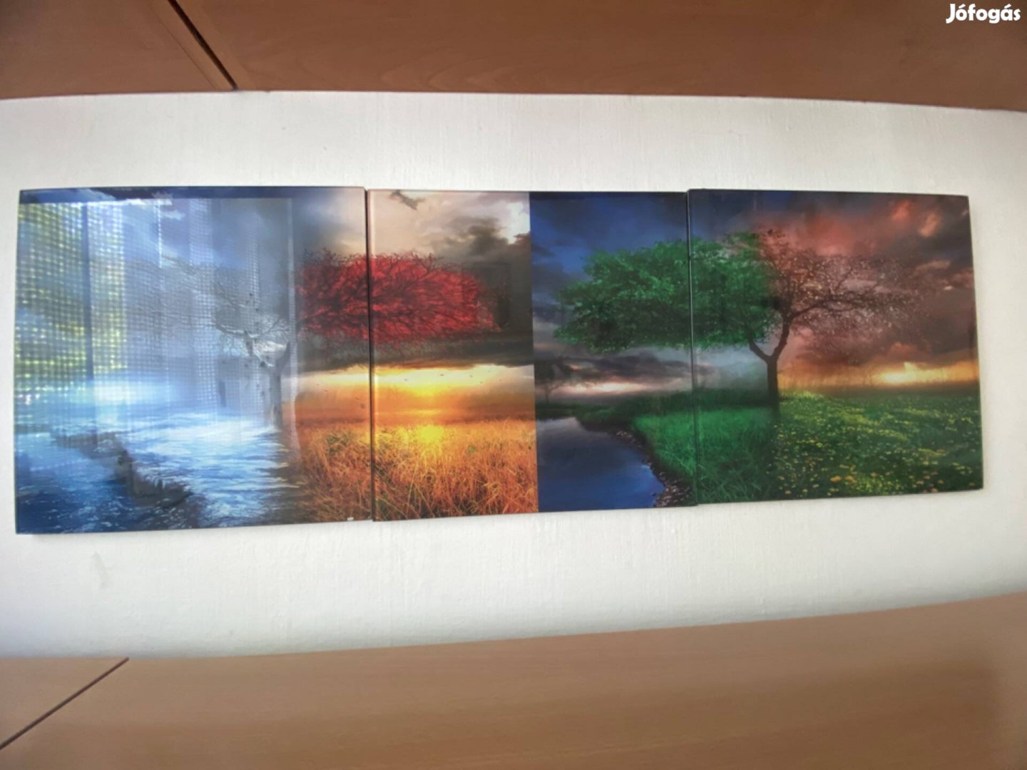3 részből álló fali kép - üvegből, 4 évszakos