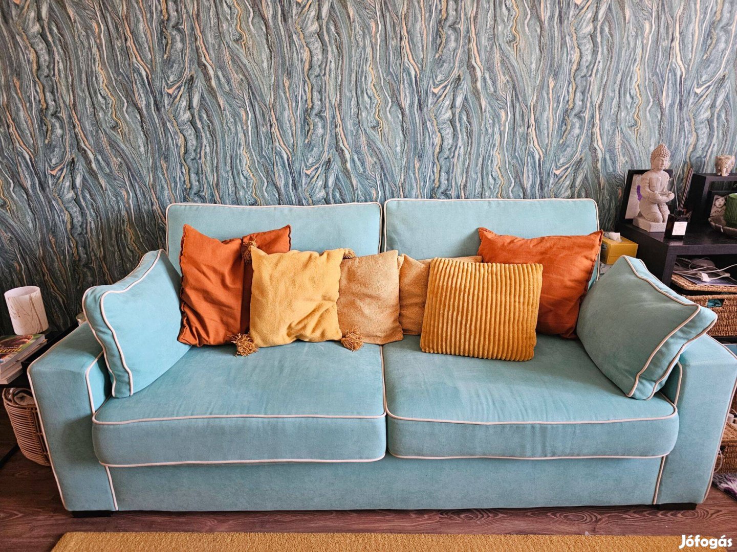 3 személyes mentazöld kanapé