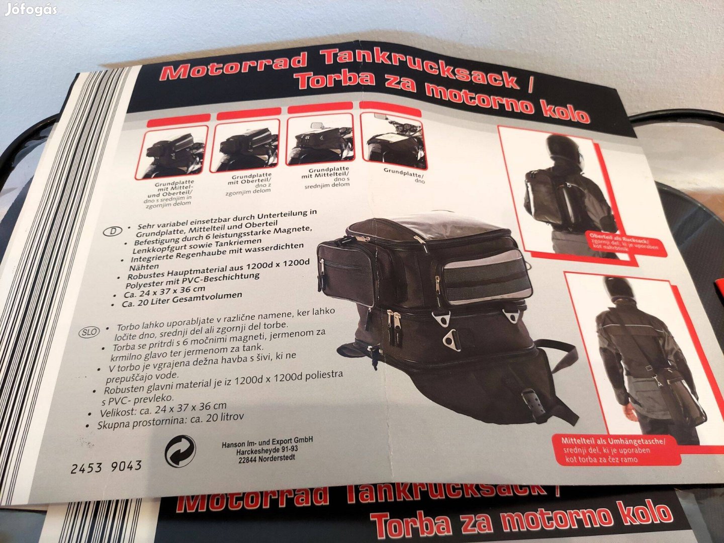 3 szintes motoros mágneses tanktáska teljesen új,