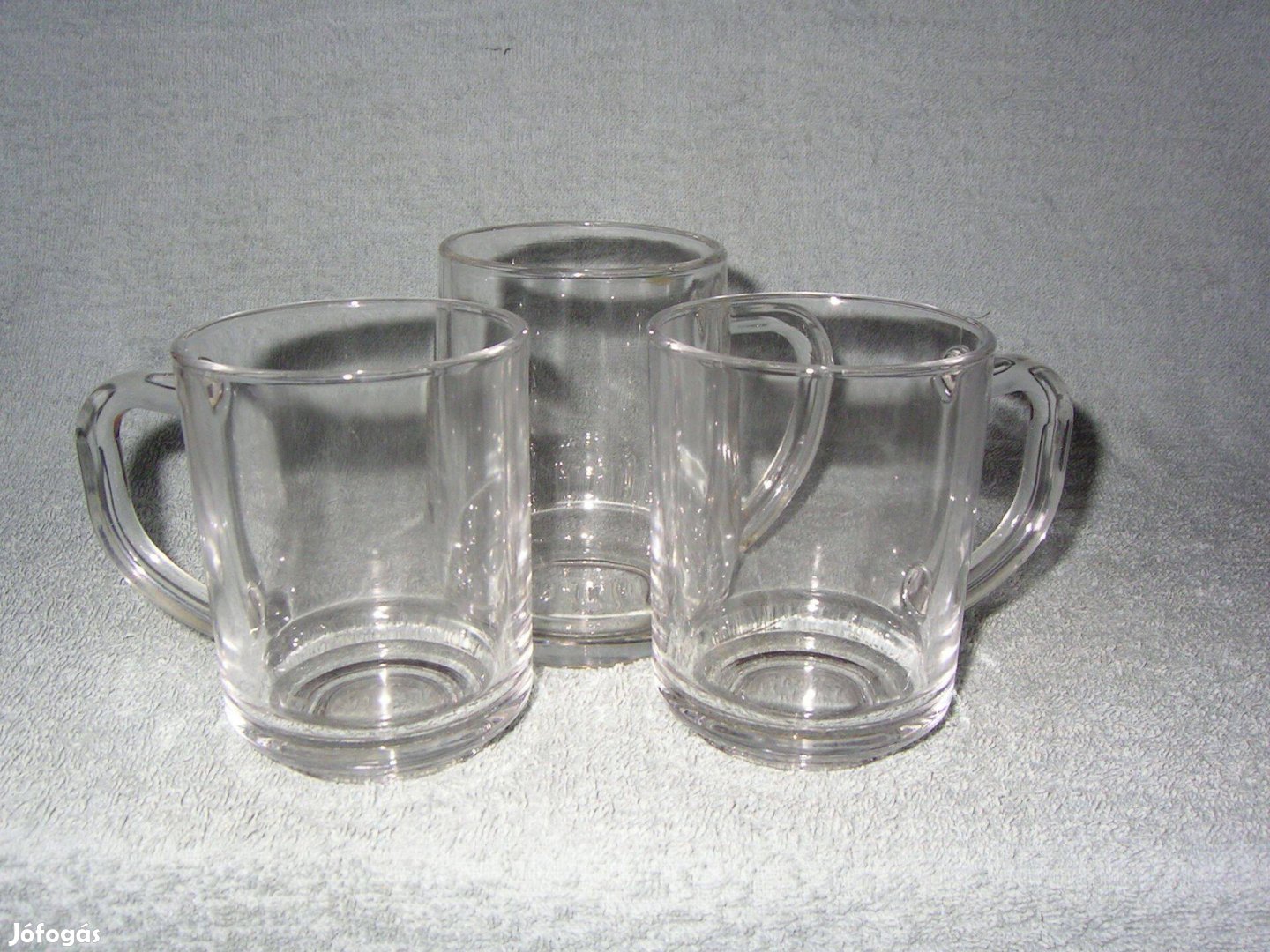 3 üveg csésze/bögre, 10 cm magas, új, ép állapotban