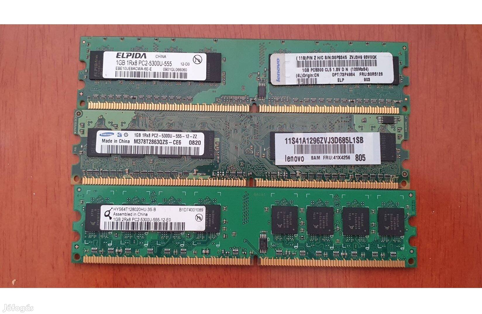 3db 1GB DDR2 667Mhz különböző ram