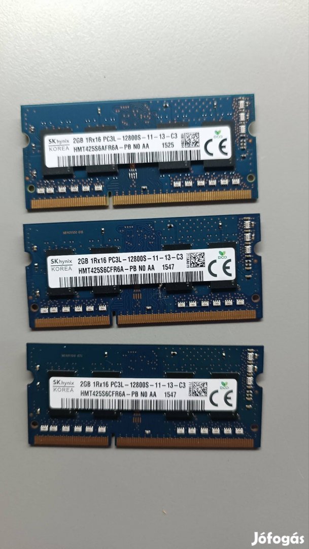 3db 2GB-os DDR3-as notebook memória 