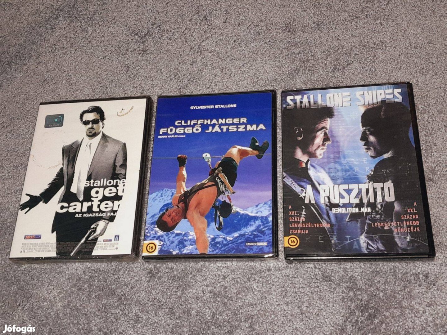 3db Új fóliás DVD A pusztító , Cliffhanger , Get Carter Szinkronizált