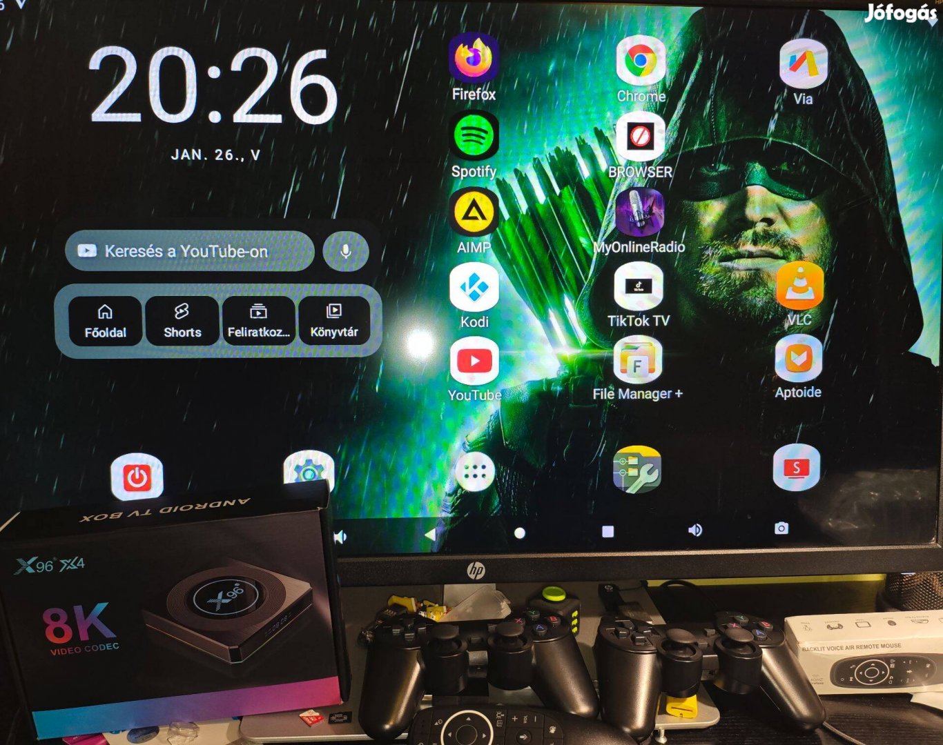3in1 Amlogic X96 X4 224GB Android TV okosító box Retro Game Konzol CE