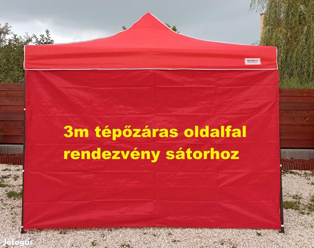 3m tépőzáras oldalfal piros oldalponyva rendezvény sátorhoz