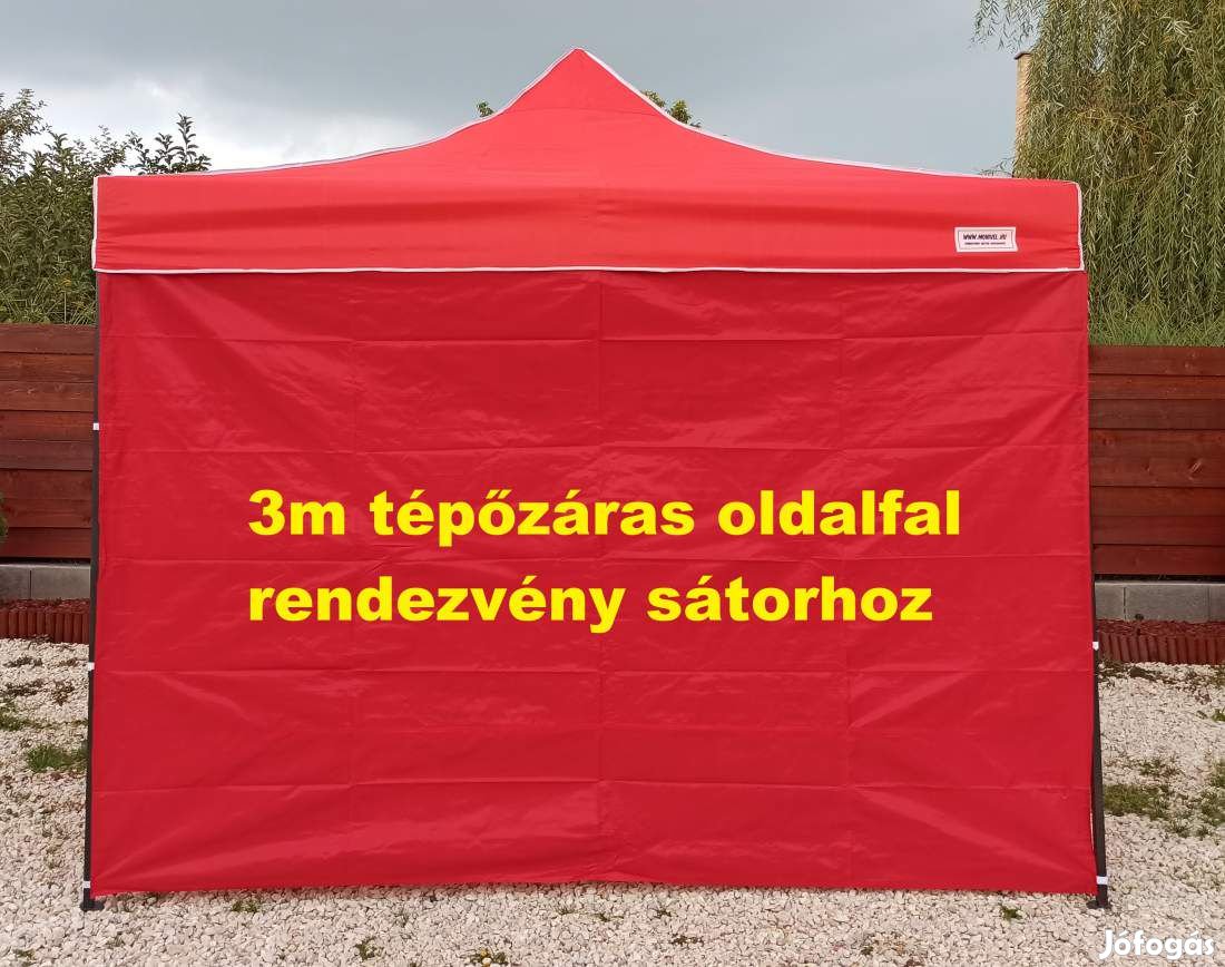 3m tépőzáras oldalfal piros oldalponyva rendezvény sátorhoz
