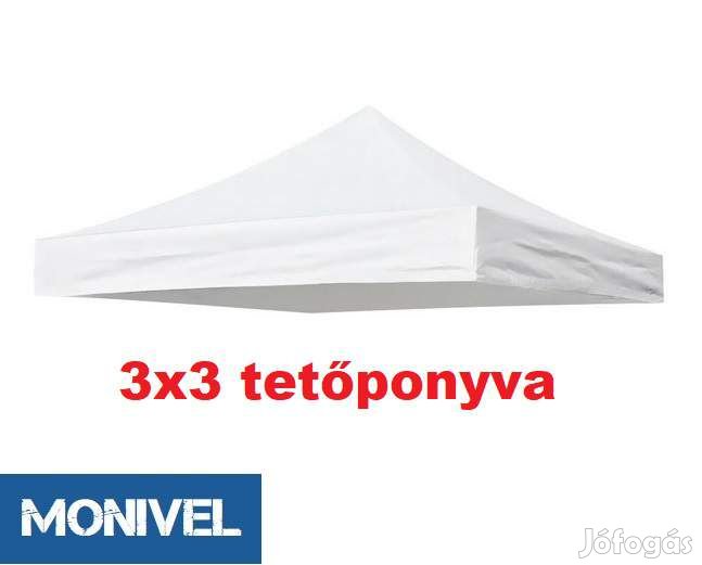 3x3-as tetőponyva rendezvény sátorhoz (csak tetőponyva) fehér 280g/m2