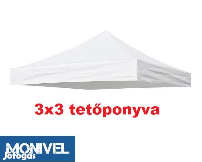 3x3-as tetőponyva rendezvény sátorhoz (csak tetőponyva) fehér 280g/m2