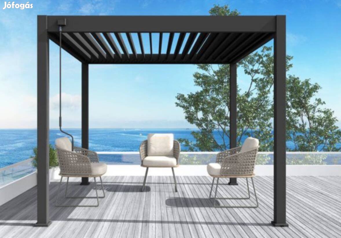 3x3m Pergola, lamellás tetővel, antracit 699.000,-