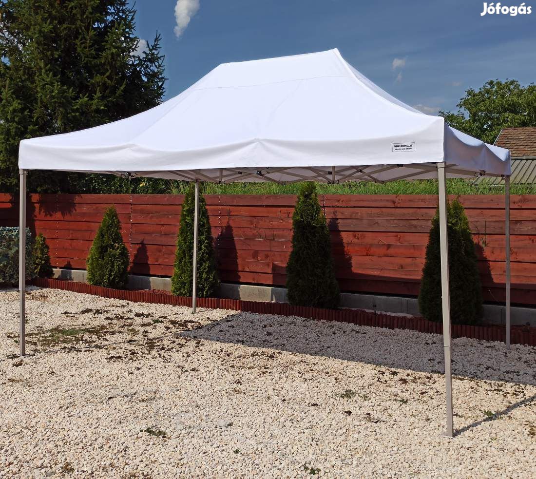3x4,5 Erős vízálló pavilon piaci rendezvény horgász sátor fehér