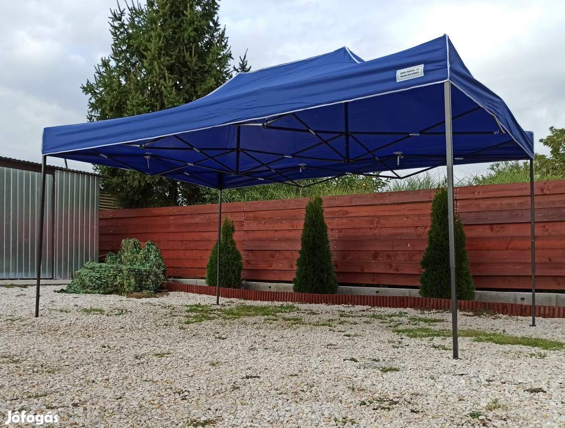 3x4,5 Rendezvény sátor árusító piaci horgász kerti pavilon kék