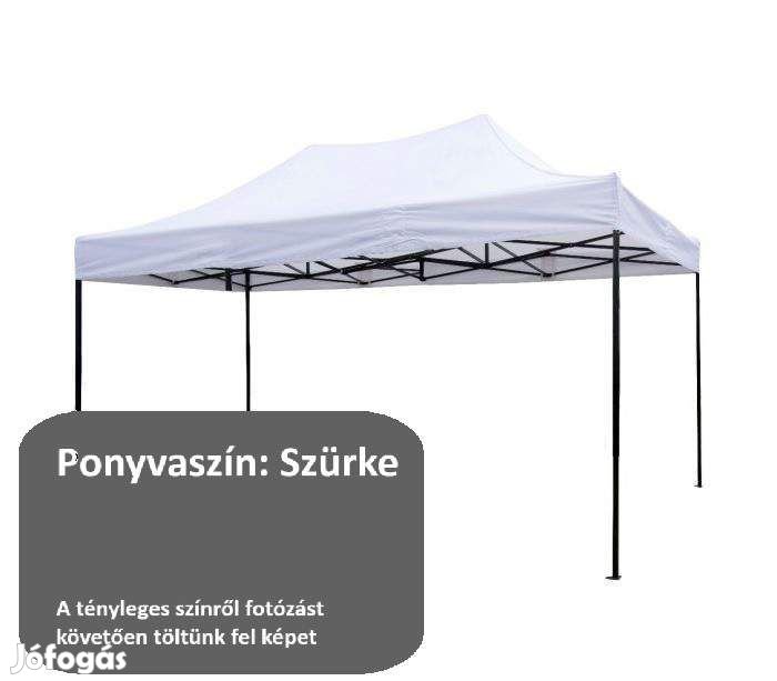 3x4,5 Rendezvény sátor árusító piaci horgász kerti pavilon szürke