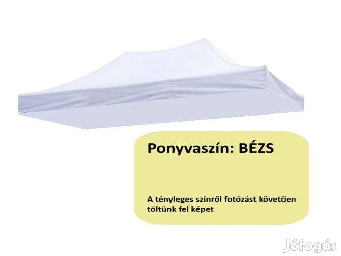 3x4,5 bézs tetőponyva sátortető sátorponyva ponyva kerti pavilonhoz