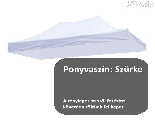3x4,5 szürke tetőponyva sátortető sátorponyva ponyva kerti pavilonhoz