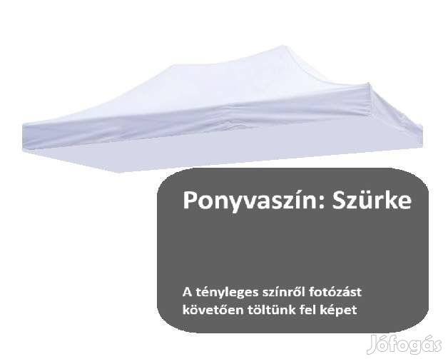 3x4,5 szürke tetőponyva sátortető sátorponyva ponyva kerti pavilonhoz