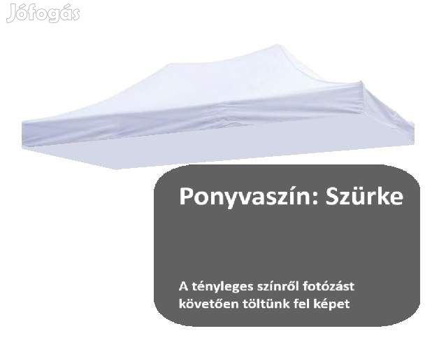 3x4,5 szürke tetőponyva sátortető sátorponyva ponyva kerti pavilonhoz