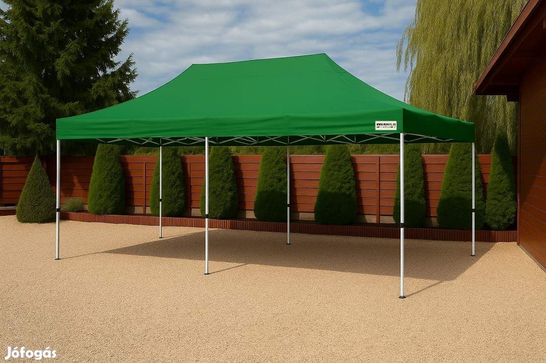 3x6 HEX40 zöld erős vízálló pavilon piaci rendezvény horgász sátor