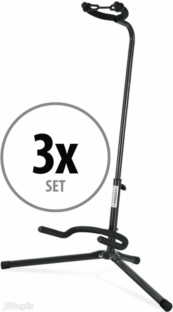3x Classic Cantabile GS-30 BK Gitár Állvány Fekete