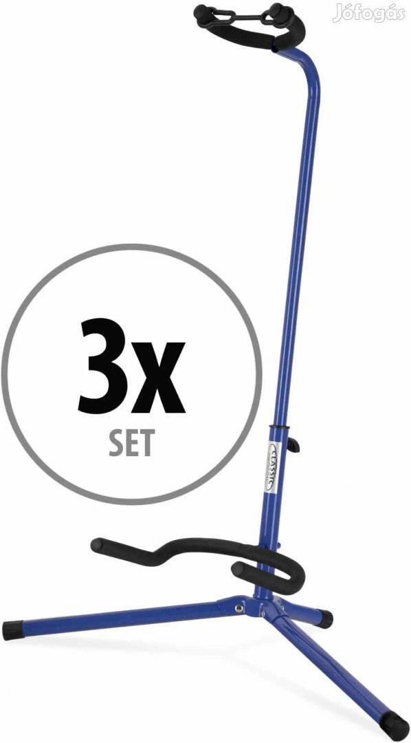 3x Classic Cantabile GS-30 BU Gitár Állvány Kék