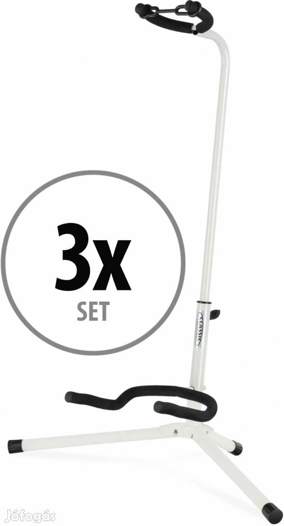 3x Classic Cantabile GS-30 WH Gitár Állvány Fehér