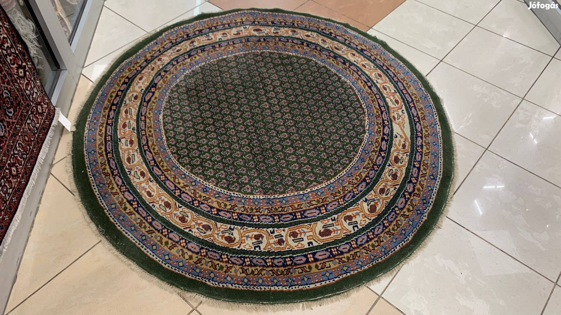 4098 Akció Hindu Mir Kézi Gyapjú Perzsa Kerek Szőnyeg 160CM