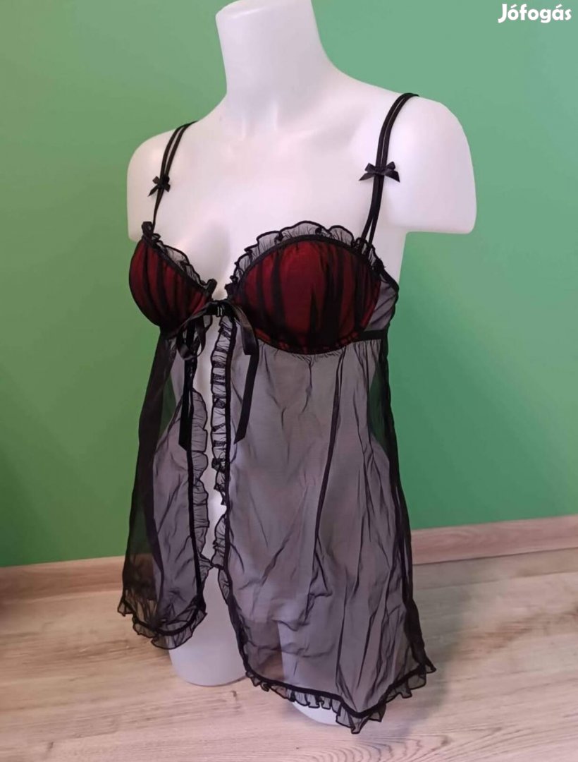 40-42, L-es szexi, hálós babydoll, hálóing