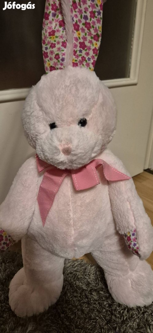 40 cm-ihepuha babarózsaszín nagyfülű nyuszi