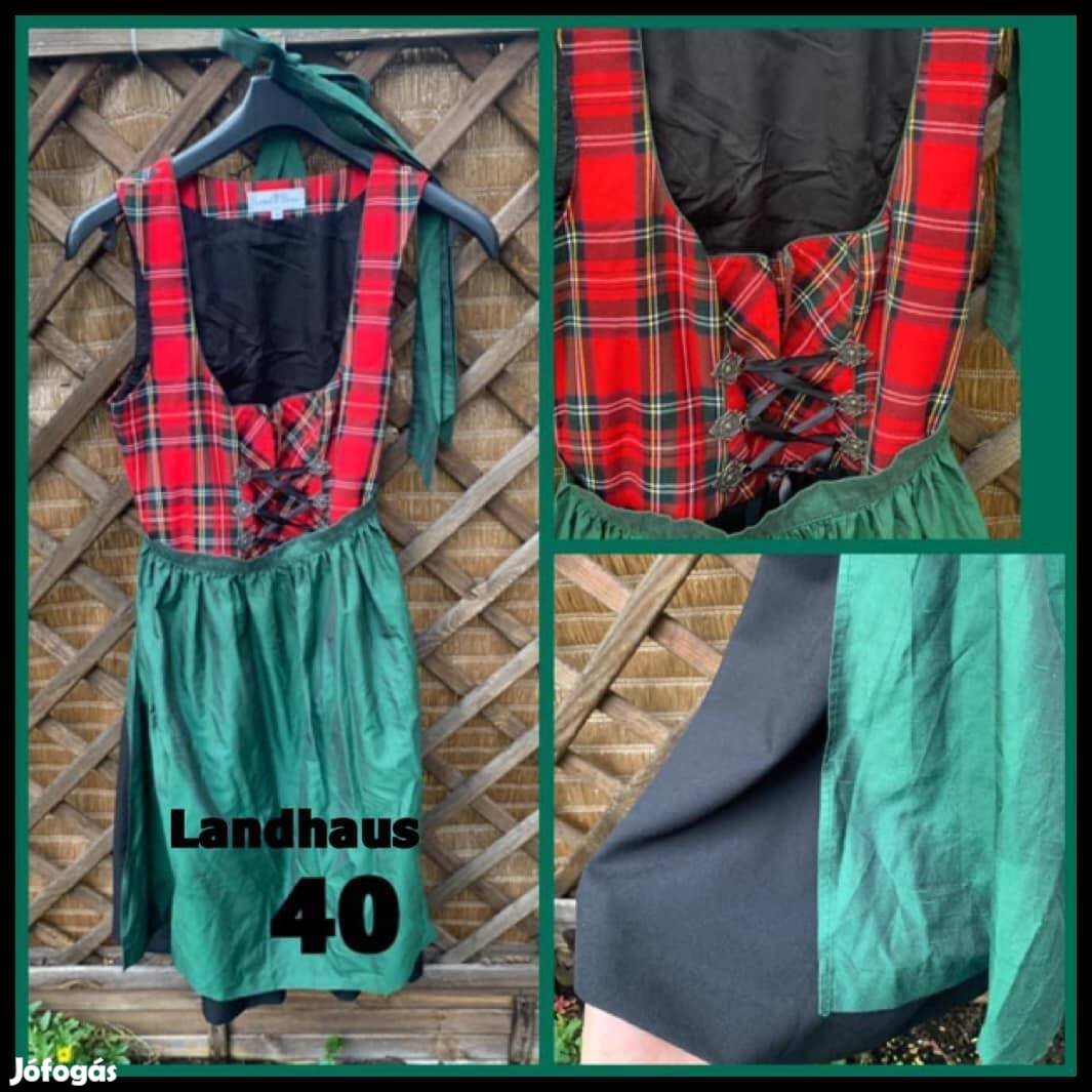 40-es Dirndl ruha piros-zöld-fekete /Landhaus/