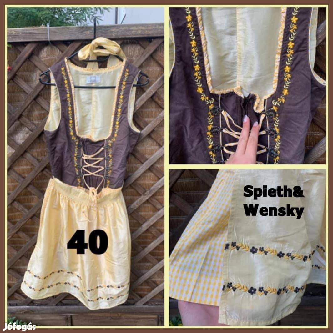 40-es barna-sárga Dirndl ruha /Spieth&Wensky/