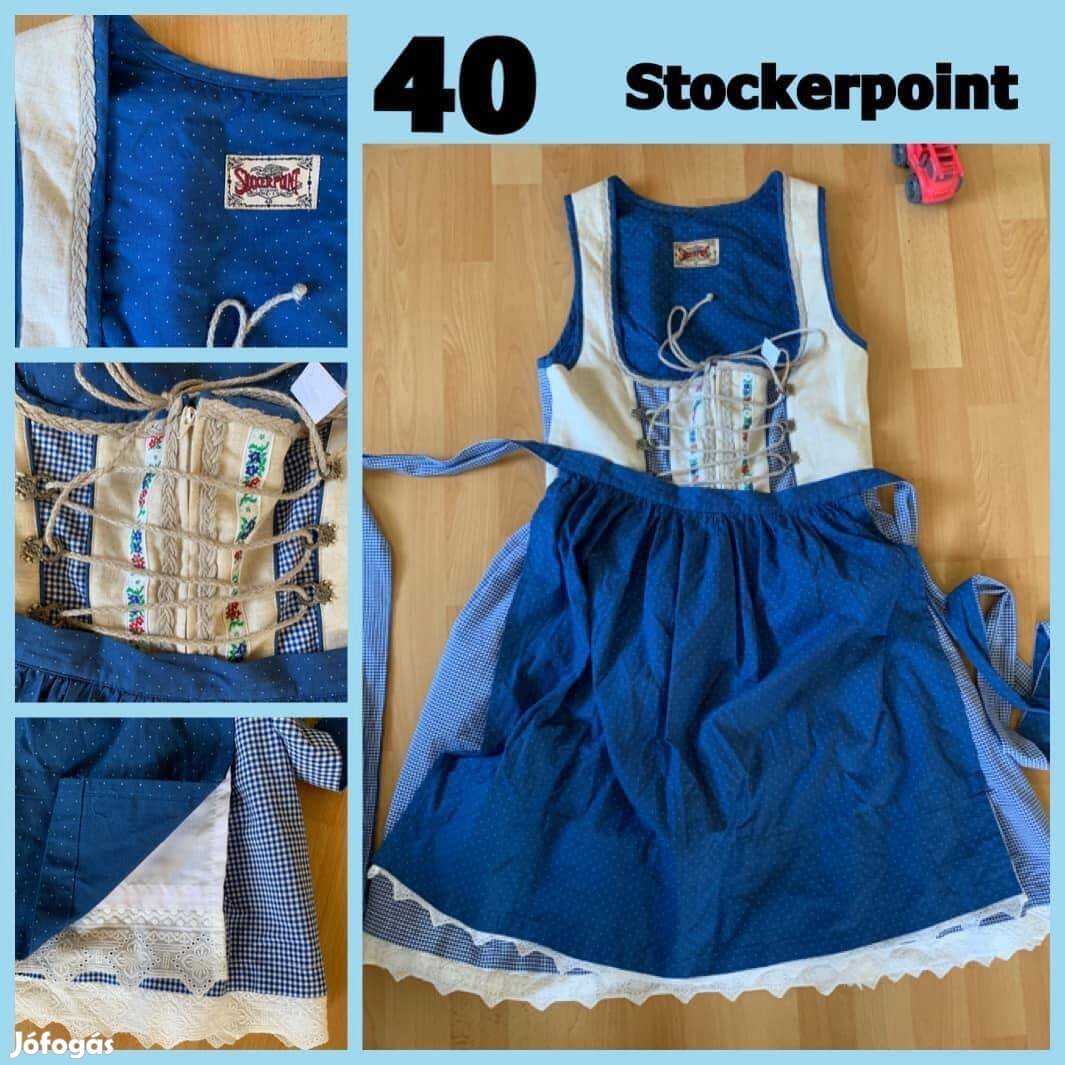 40-es bézs-sötétkék Dirndl ruha /Stockerpoint/