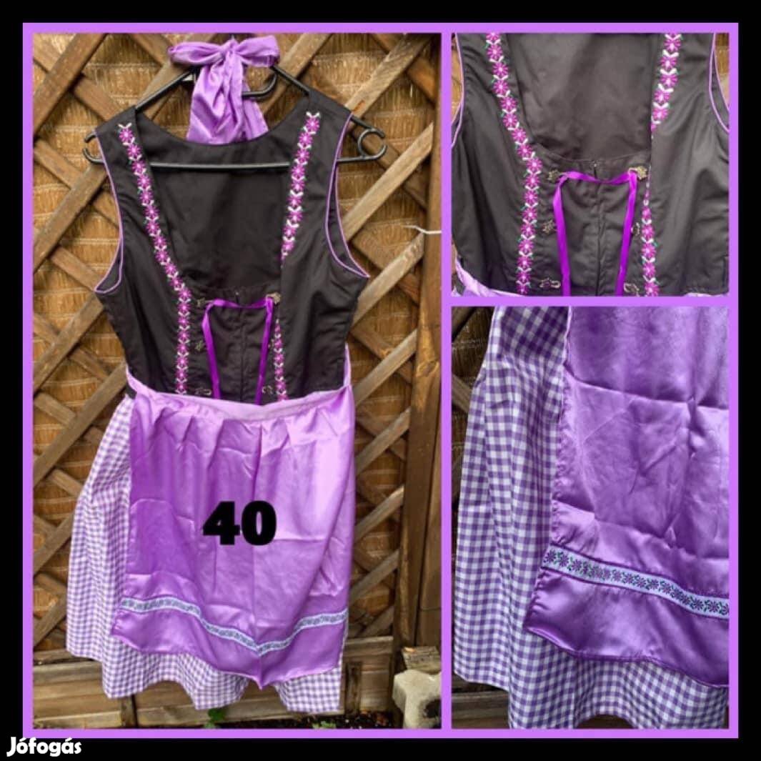 40-es fekete-lila Dirndl ruha