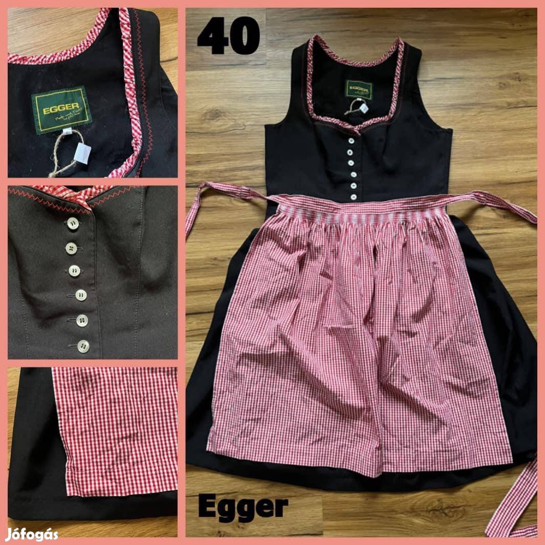 40-es fekete-piros kockás Dirndl ruha /Egger/