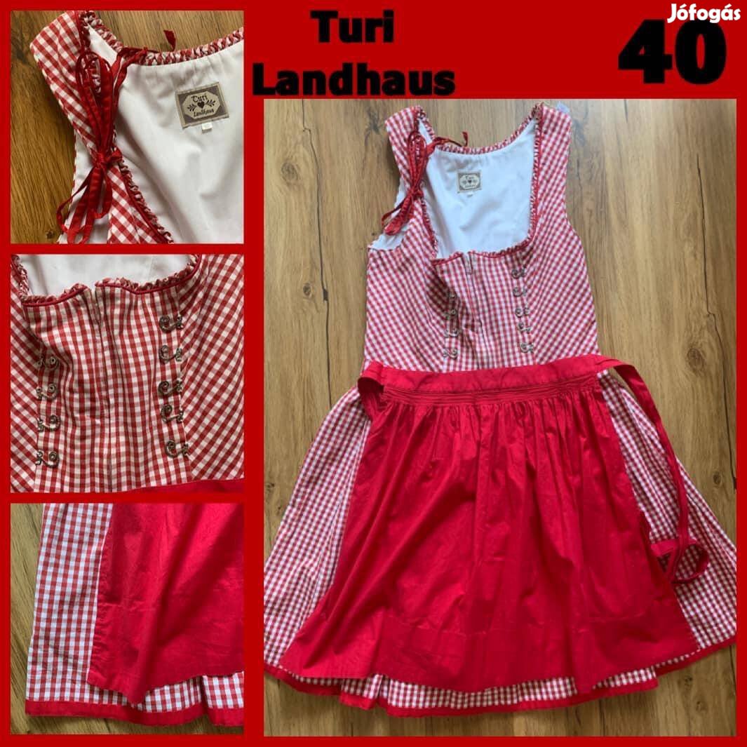 40-es piros kockás Dirndl ruha /Turi Landhaus/