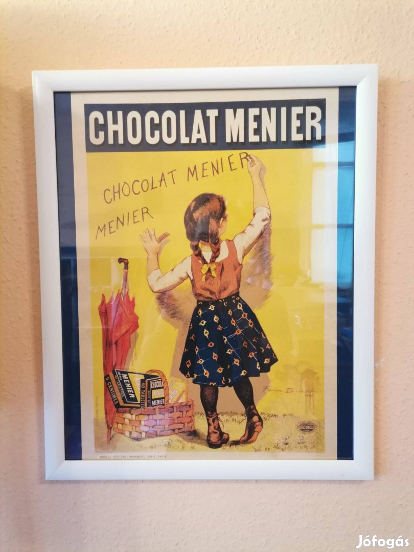 40x50cm Chocolat Menier kép fehér képkeretben