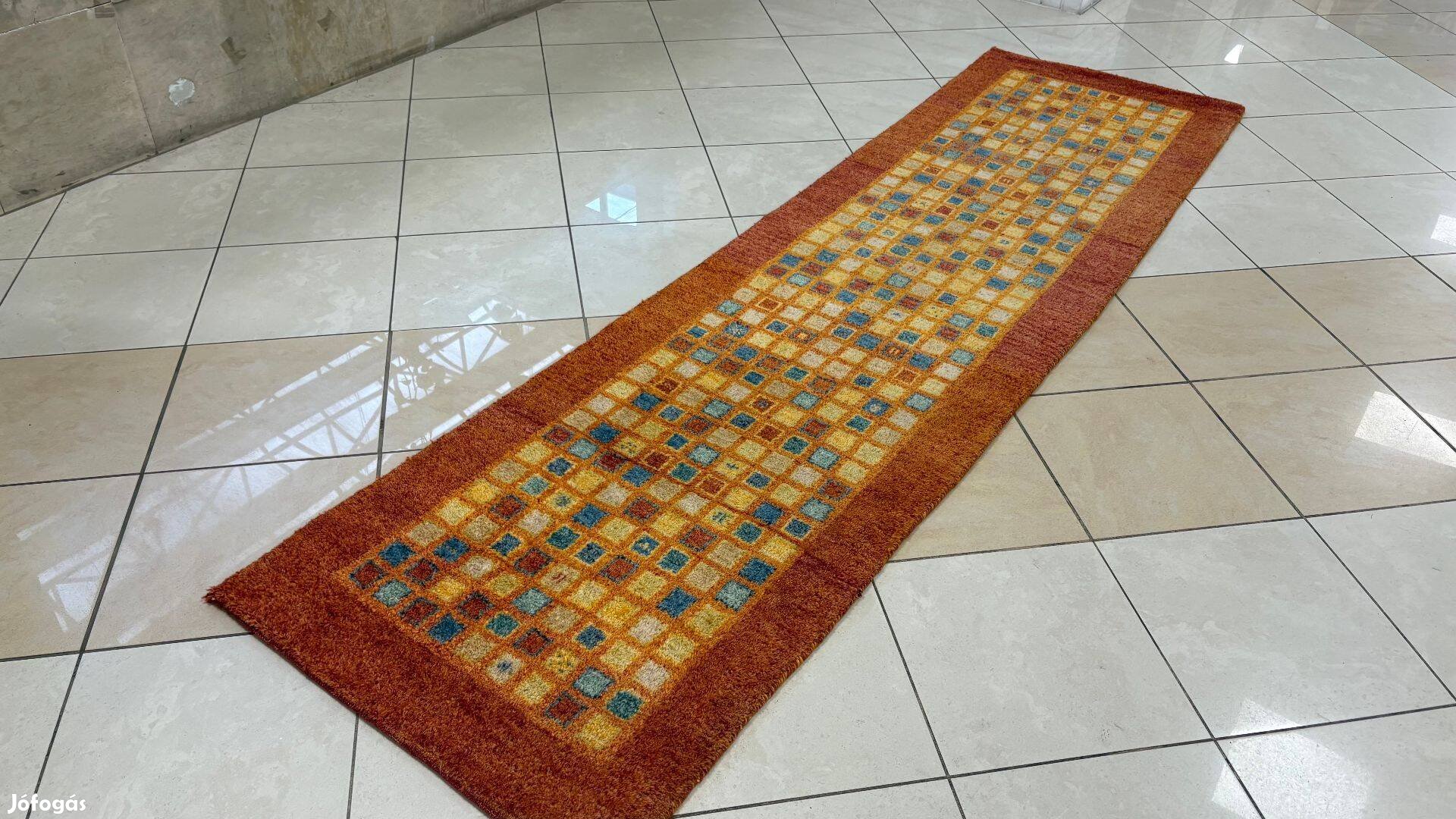 4218 Indiai Gabbeh kézi csomó gyapjú futó szőnyeg 80X300CM