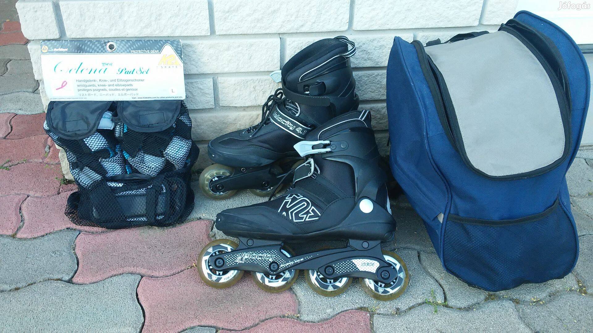 42,5 K2 görkorcsolya védőfelszerelés táska együtt 40.000 Ft