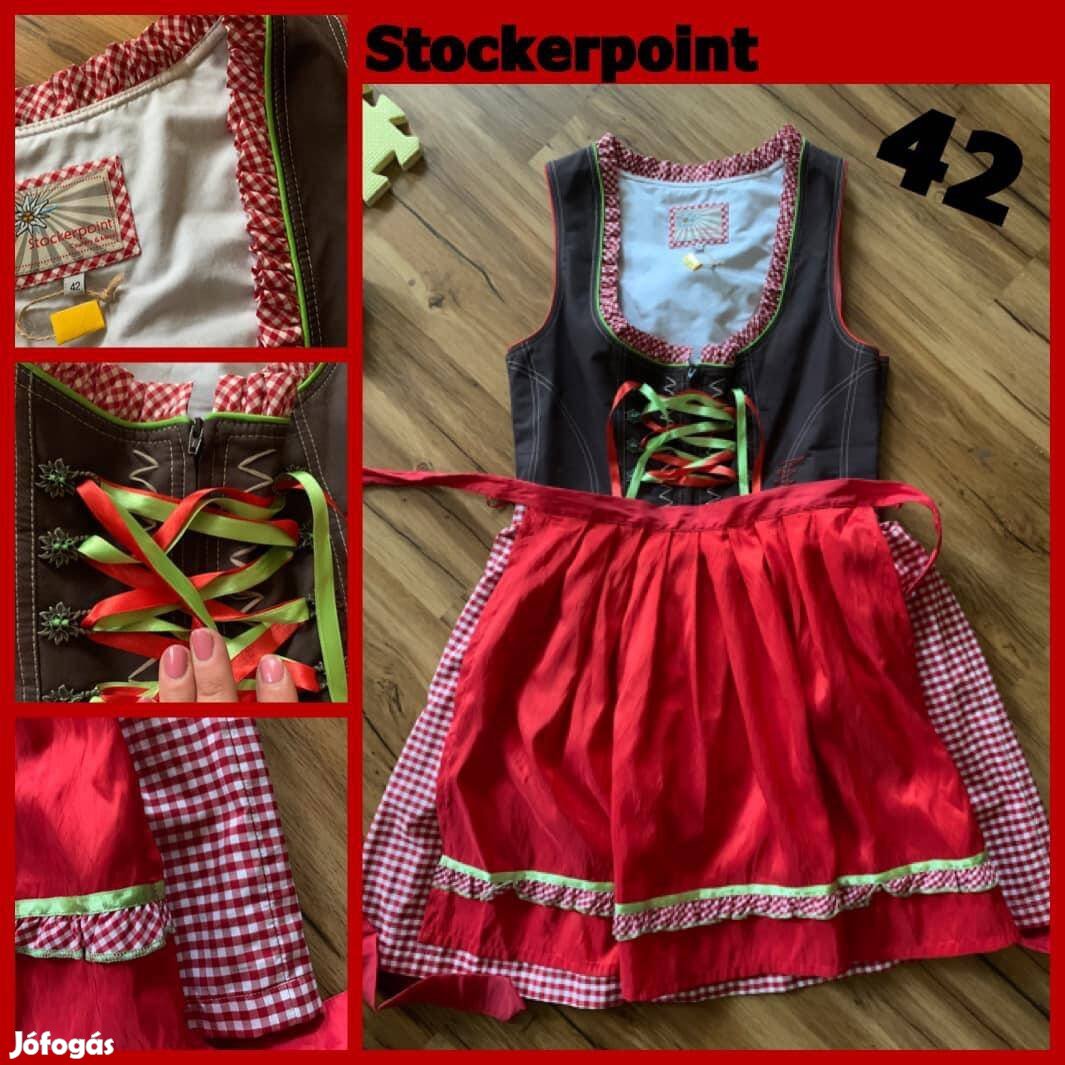 42-es Dirndl ruha barna-piros kockás /Stockerpoint/
