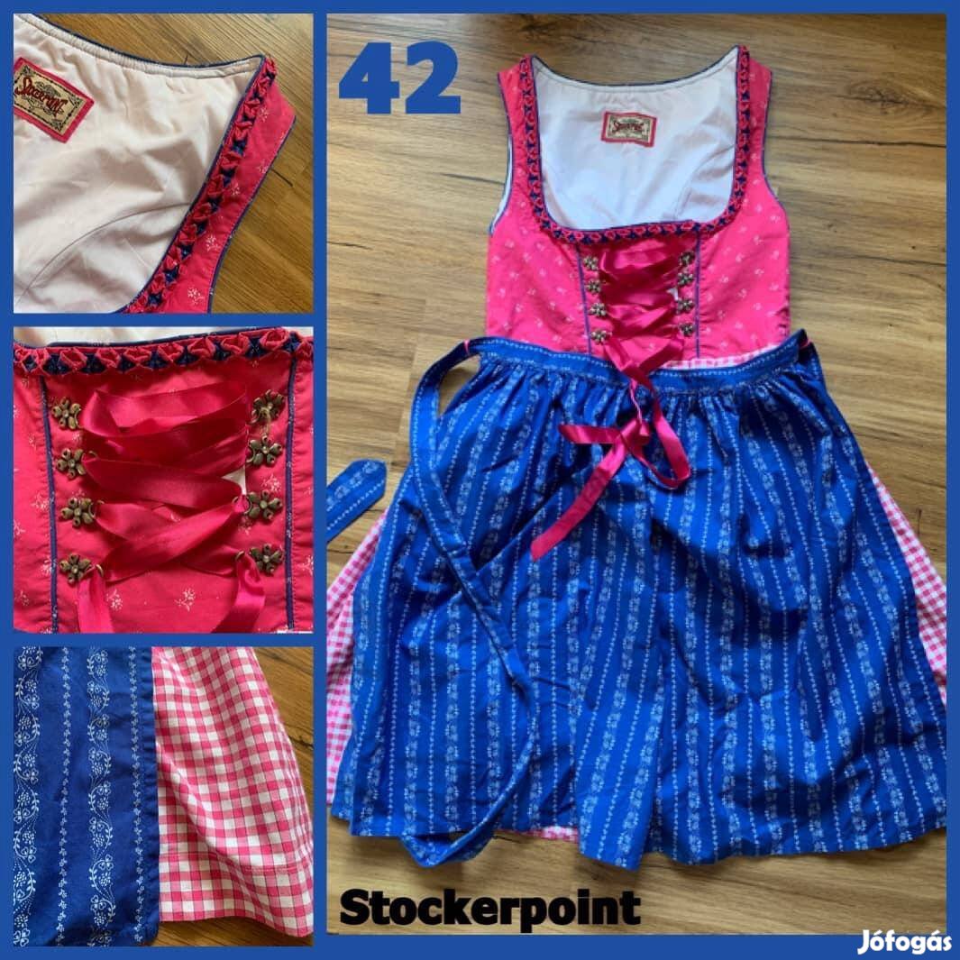 42-es pink-sötétkék Dirndl ruha /Stockerpoint/