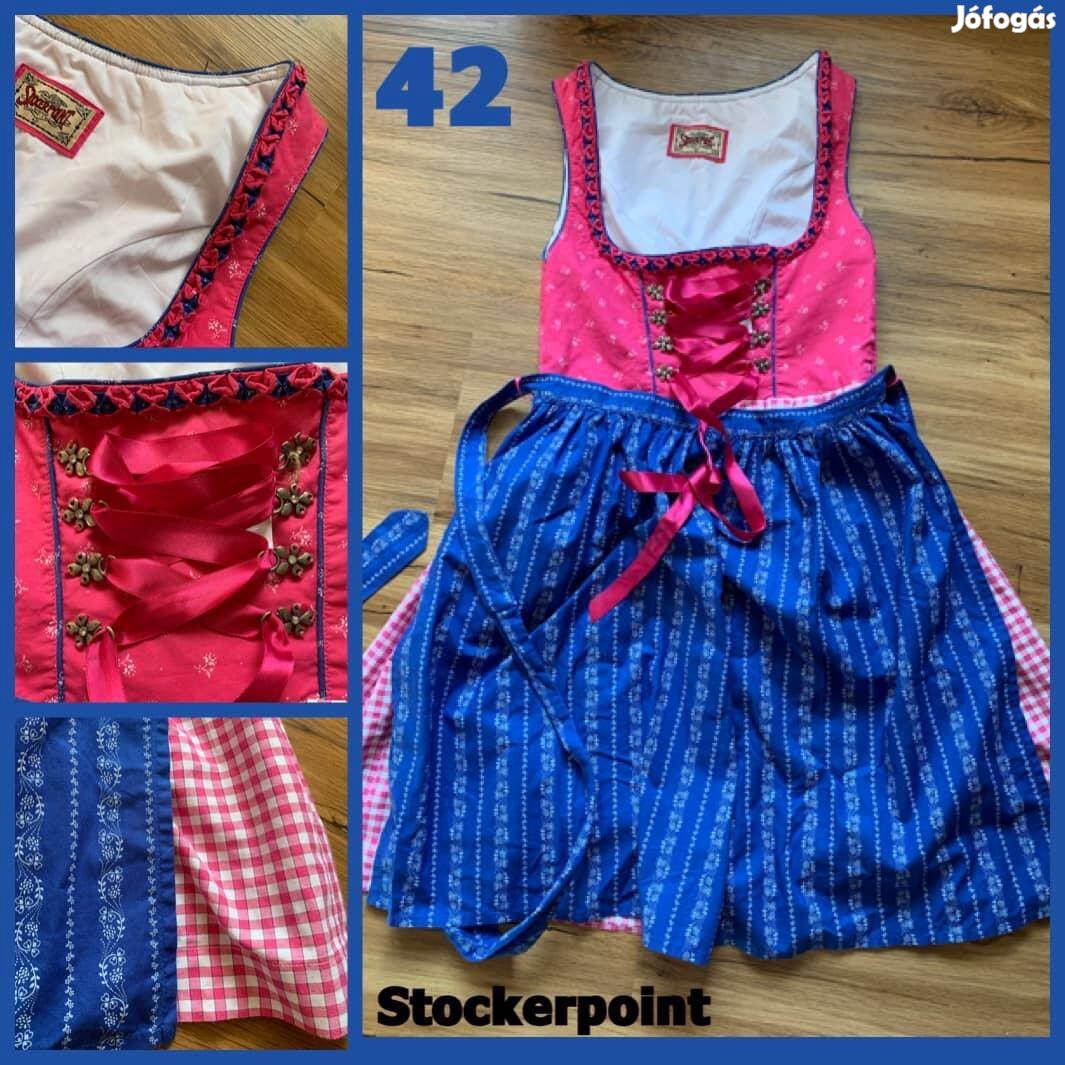 42-es pink-sötétkék Dirndl ruha /Stockerpoint/