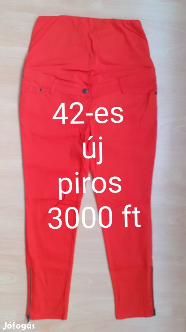 42-es új piros kismama nadrág 